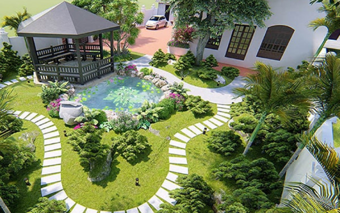 Những quy tắc về bố cục sân vườn trong thiết kế