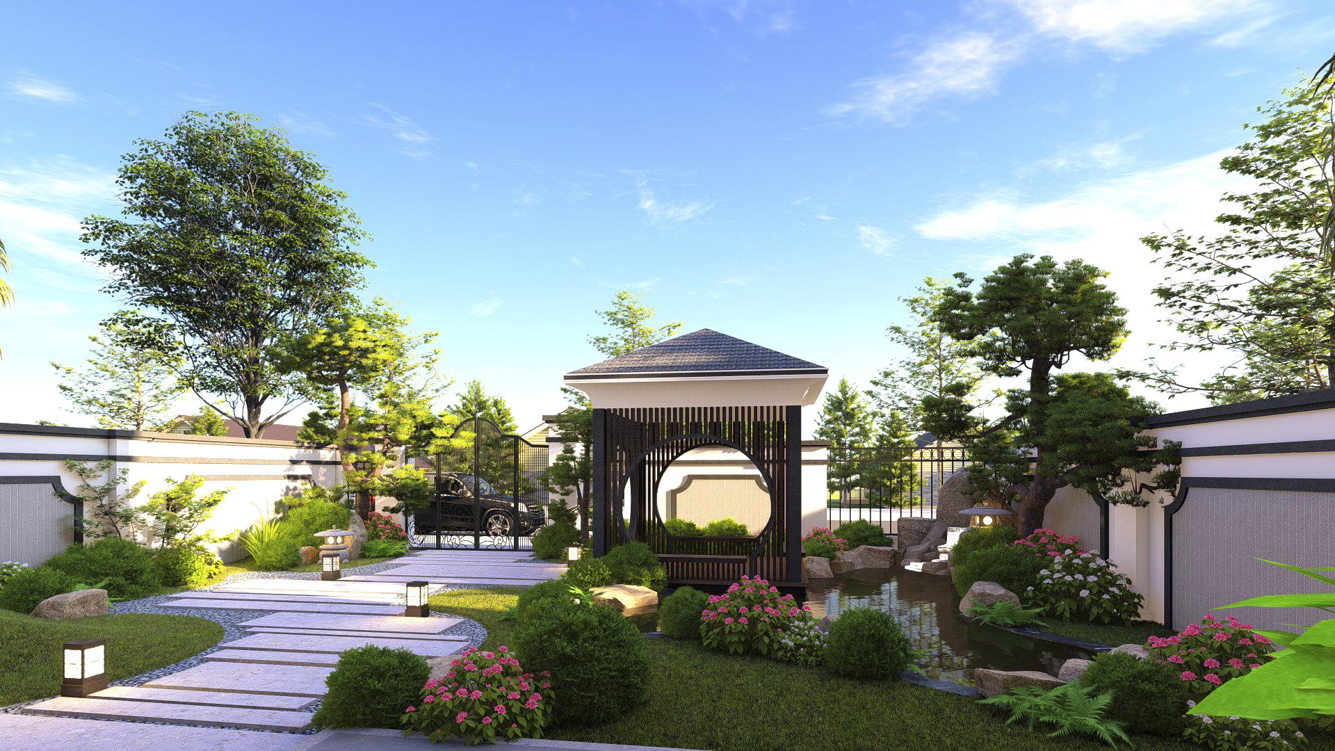 sân vườn, thiết kế sân vườn đẹp, thiết kế vườn đẹp, thiết kế nhà vườn